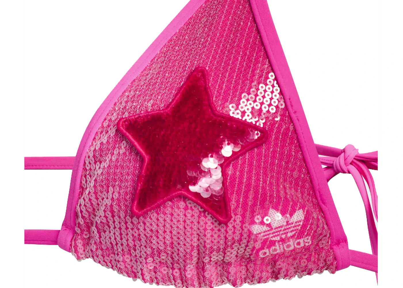 adidas Ivy Park Sequin Triangle Bikini Top Shock Pink