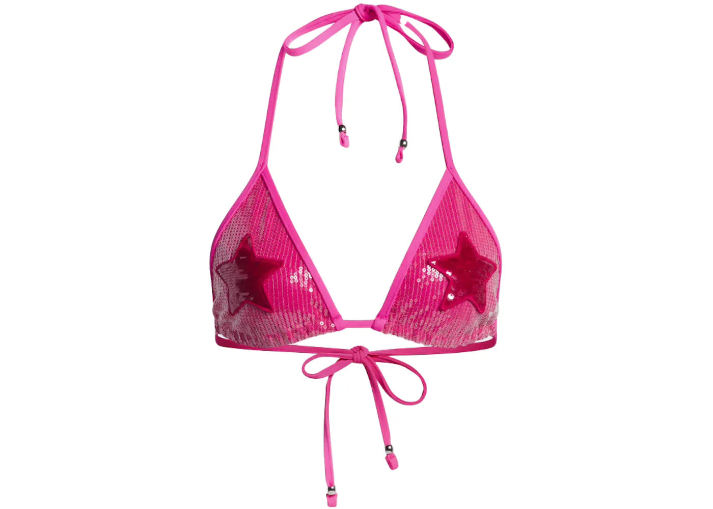 adidas Ivy Park Sequin Triangle Bikini Top Shock Pink