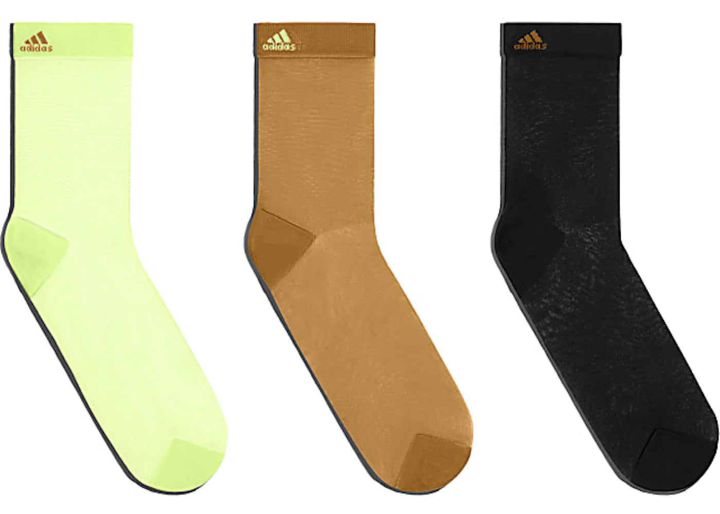adidas Ivy Park Sheer Socks 3-Pack Hi Res Yellow/Mesa/Black