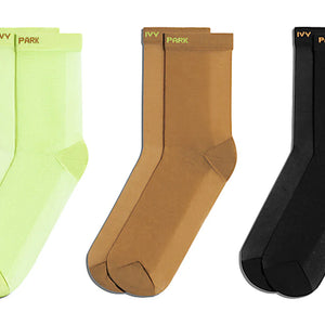 adidas Ivy Park Sheer Socks 3-Pack Hi Res Yellow/Mesa/Black
