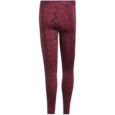 adidas Ivy Park Snakeskin Allover Print Baselayer Tights (Mens) Cherry Wood/Black