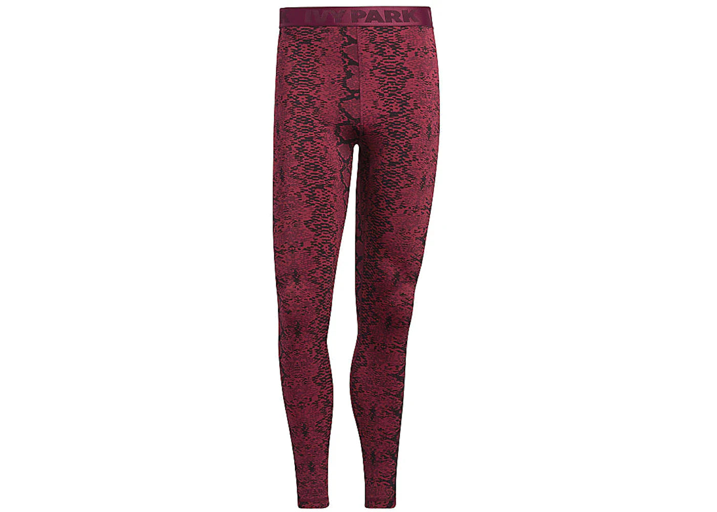 adidas Ivy Park Snakeskin Allover Print Baselayer Tights (Mens) Cherry Wood/Black