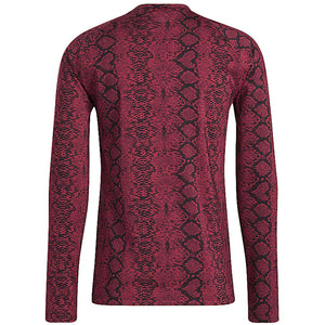 adidas Ivy Park Snakeskin Allover Print Baselayer Top (Mens) Cherry Wood/Black