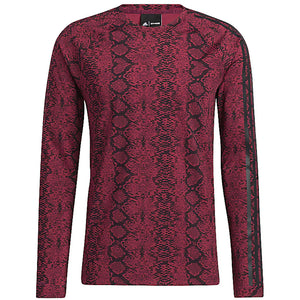 adidas Ivy Park Snakeskin Allover Print Baselayer Top (Mens) Cherry Wood/Black