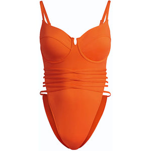 adidas Ivy Park Spaghetti Strap One Piece Swimsuit (Plus Size) Solar Orange