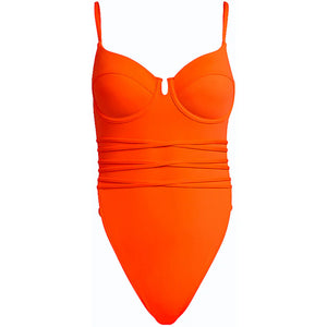 adidas Ivy Park Spaghetti Strap One Piece Swimsuit Solar Orange