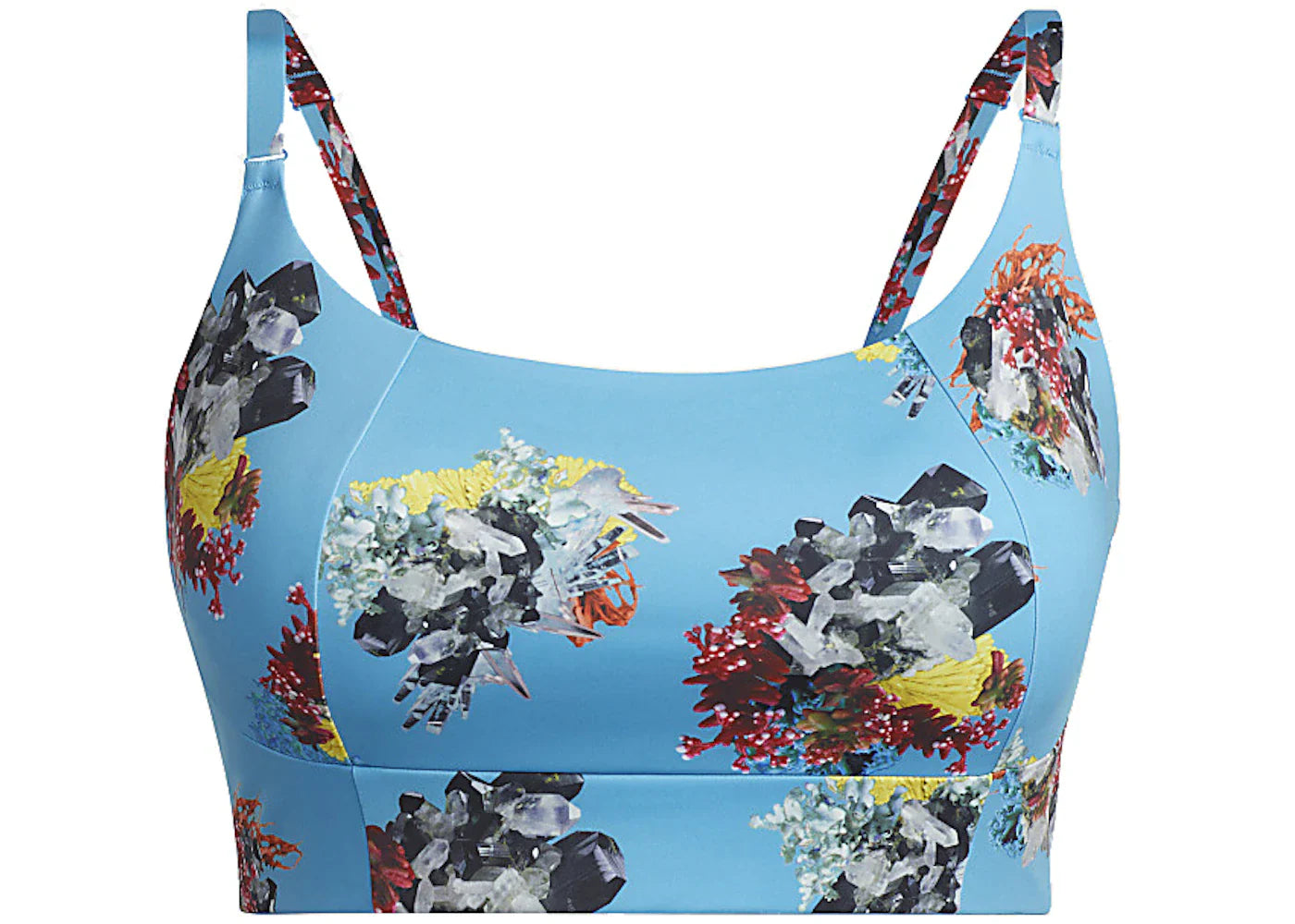 adidas Ivy Park Strap Bra (Plus Size) Crystal AOP/Shock Cyan