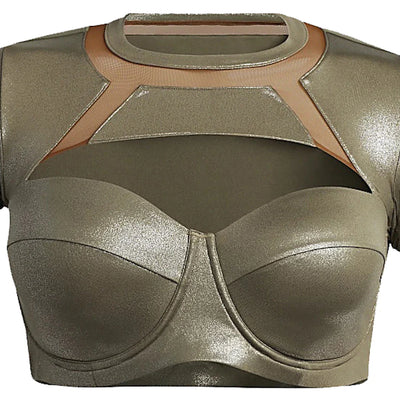 adidas Ivy Park Swim Top (Plus Size) Medium Dark Khaki
