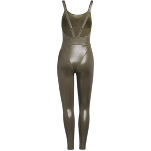 adidas Ivy Park V-Neck Catsuit Medium Dark Khaki
