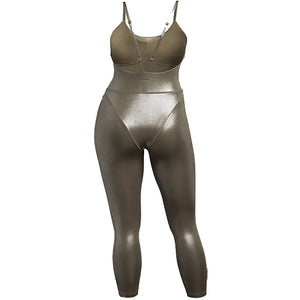 adidas Ivy Park V-Neck Catsuit (Plus Size) Medium Dark Khaki