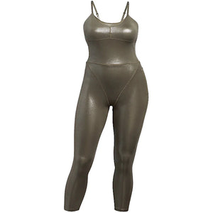 adidas Ivy Park V-Neck Catsuit (Plus Size) Medium Dark Khaki