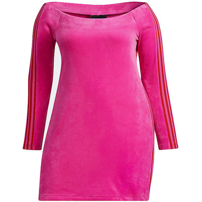 adidas Ivy Park Velour Dress (Plus Size) Shock Pink