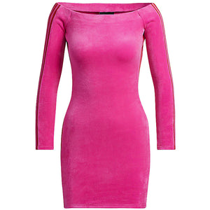 adidas Ivy Park Velour Dress Shock Pink