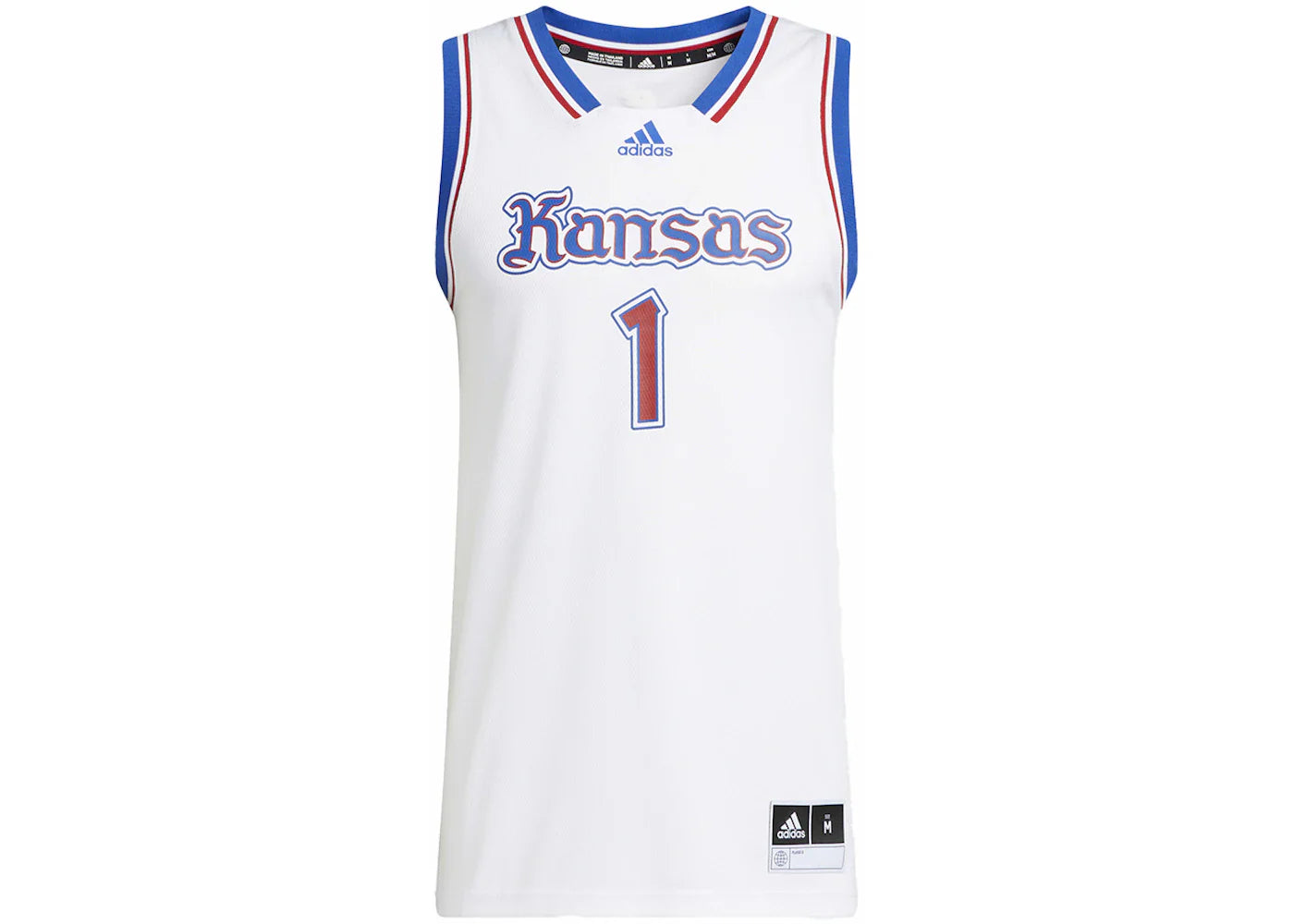 adidas Jayhawks Swingman Jersey White/Royal Blue