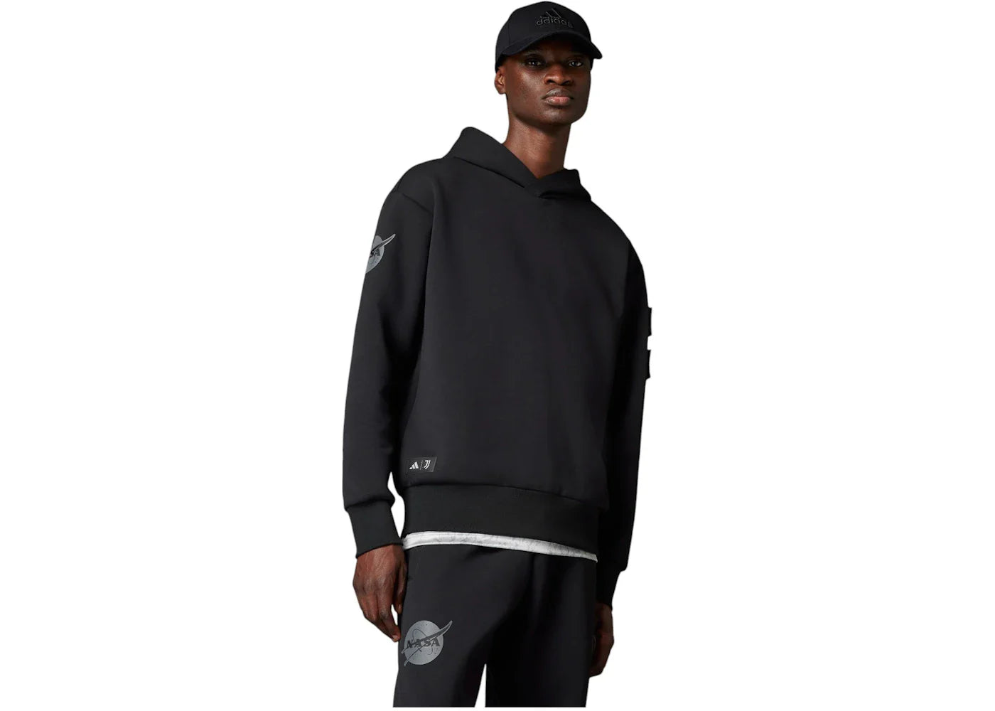 adidas Juventus Nasa-Inspired Seasonal Doubleknit Hoodie Black