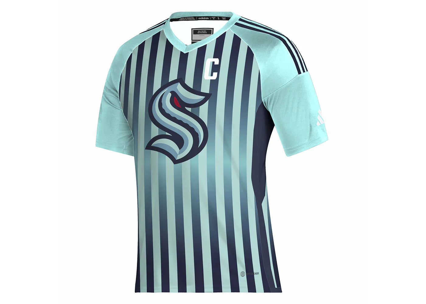 adidas Kraken Soccer Tee Energy Aqua/Night Navy/White/Nhlskr52d