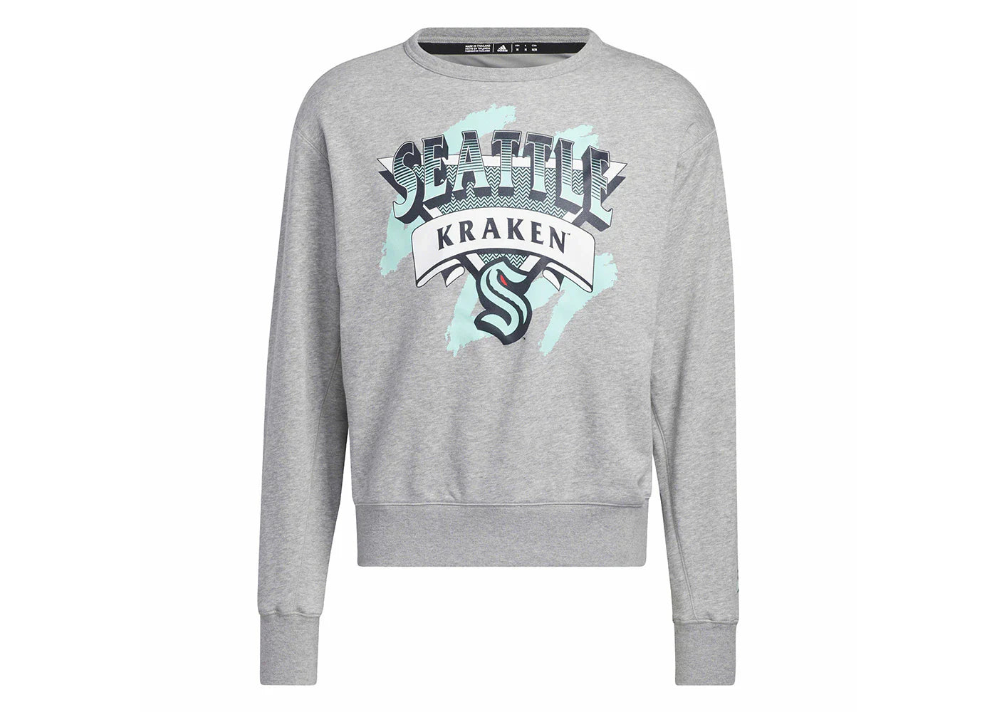 adidas Kraken Vintage Crew Sweatshirt Medium Grey Heather/White