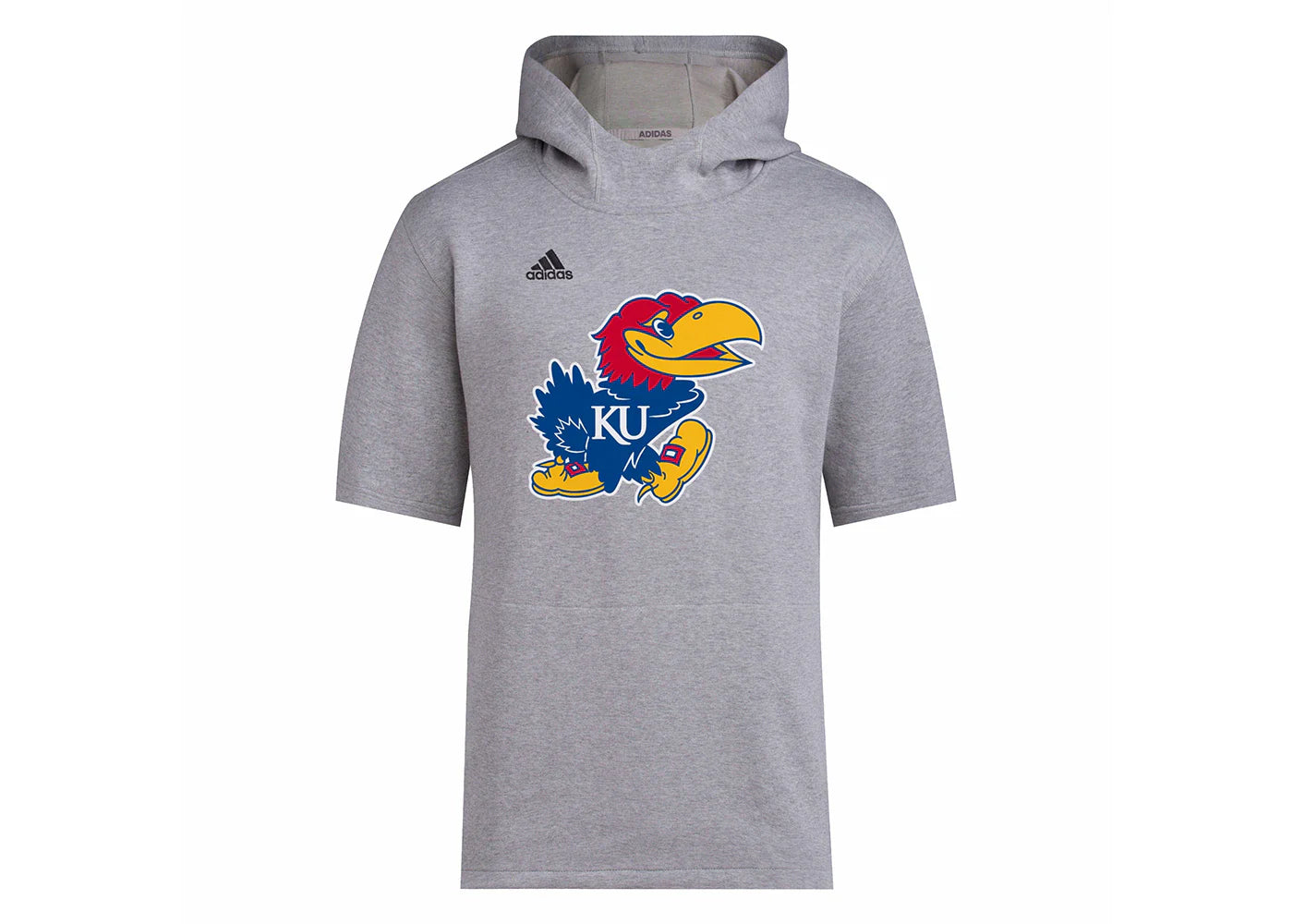 adidas Ku Baseball Short Sleeve Hoodie Medium Grey Heather/Black/Multi