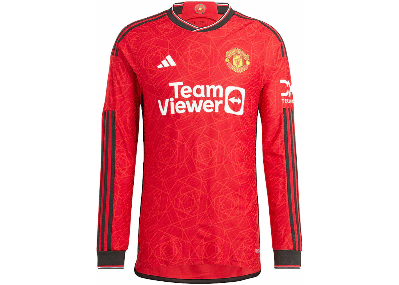 adidas Manchester United 23/24 Long Sleeve Home Authentic Jersey Team Collegiate Red