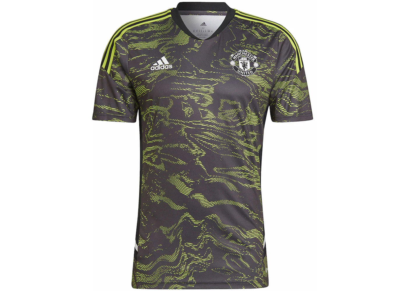 adidas Manchester United Condivo 22 Training Jersey Semi Solar Slime/Black