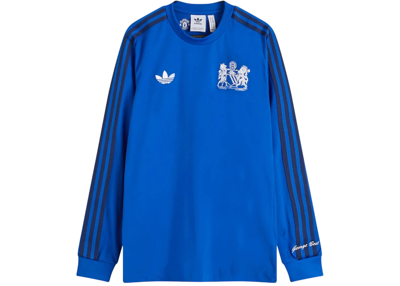 adidas Manchester United FC Long Sleeve Jersey Top Bold Blue