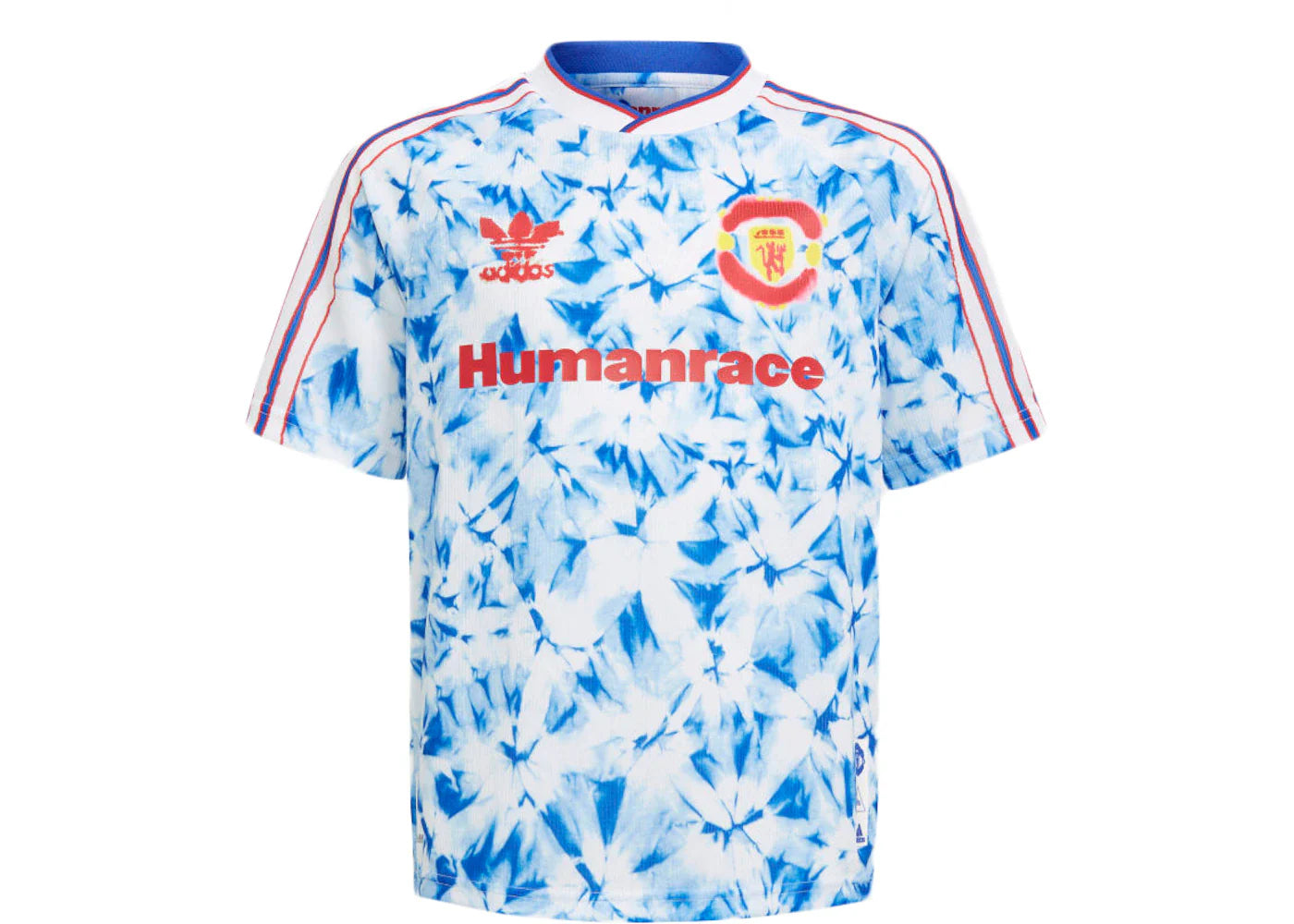 adidas Manchester United Human Race Kids Jersey White/Bold Blue