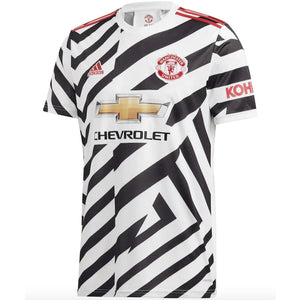 adidas Manchester United Third Shirt 2020-21 with Pogba 6 printing Jersey White/Black