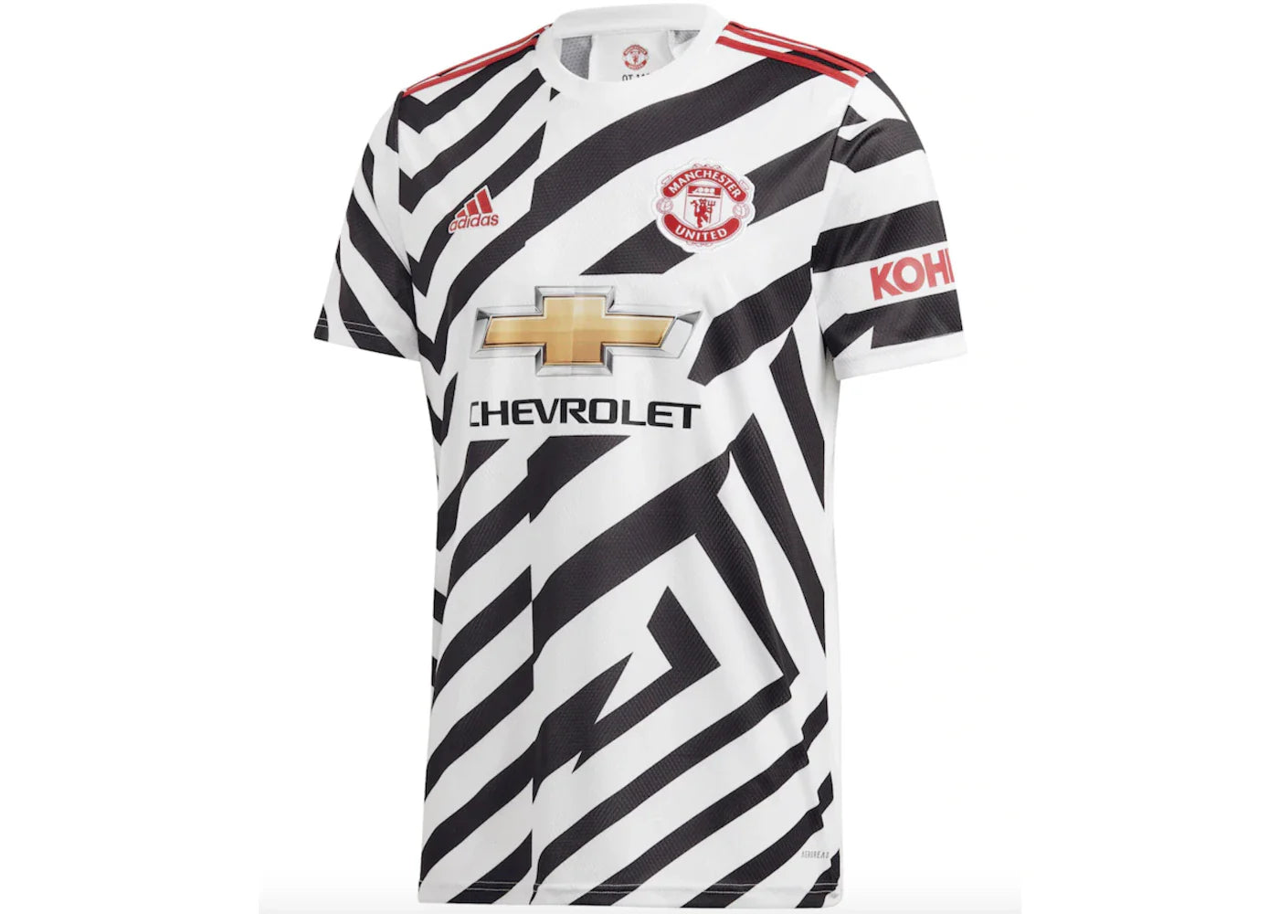 adidas Manchester United Third Shirt 2020-21 with Pogba 6 printing Jersey White/Black
