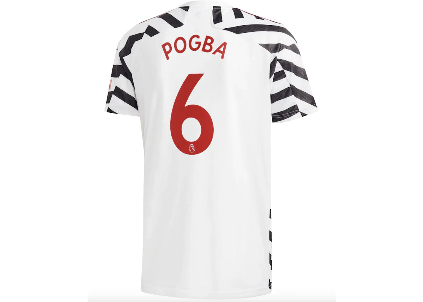 adidas Manchester United Third Shirt 2020-21 with Pogba 6 printing Jersey White/Black