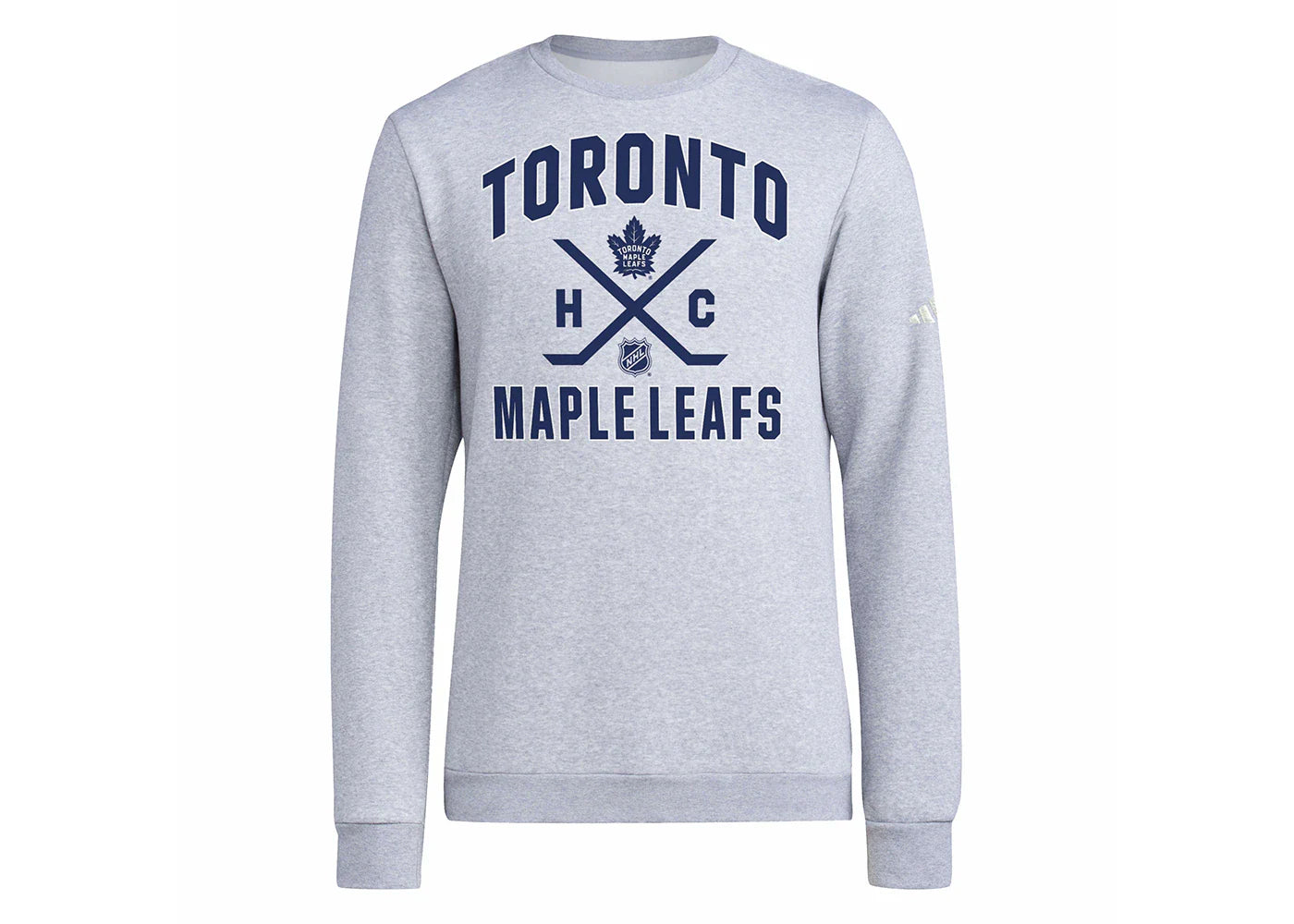 adidas Maple Leafs Ice Hockey Long Sleeve Sweatshirt Medium Grey Heather/White