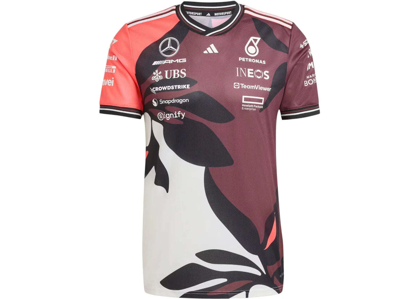 adidas Mercedes AMG Petronas Formula One Team Driver Authentic Jersey Aurora Ruby/Turbo/Off White