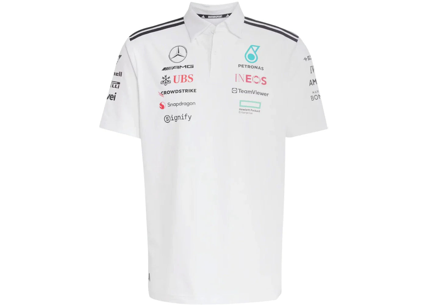 adidas Mercedes AMG Petronas Formula One Team Polo White Melange/Black