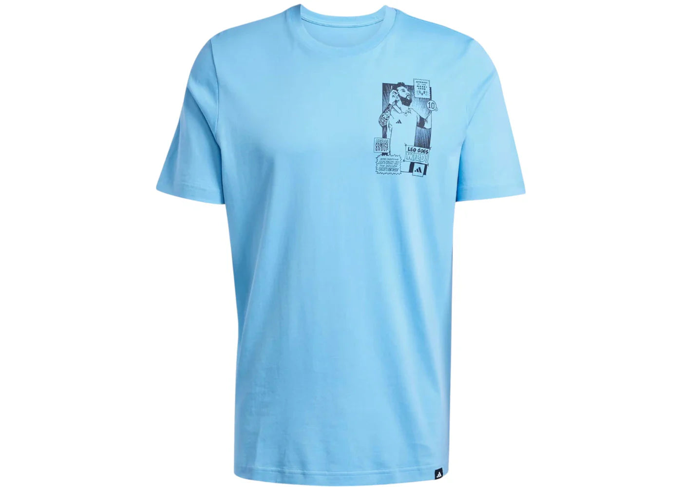 adidas Messi Icon Graphic Tee Semi Blue Burst