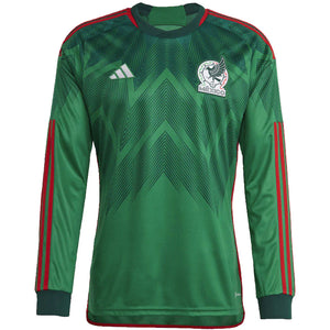 adidas Mexico 22 Long Sleeve Home Jersey Vivid Green/Collegiate Green