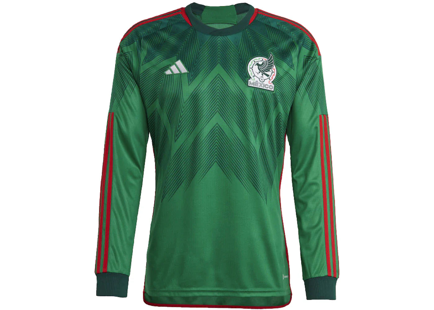 adidas Mexico 22 Long Sleeve Home Jersey Vivid Green/Collegiate Green