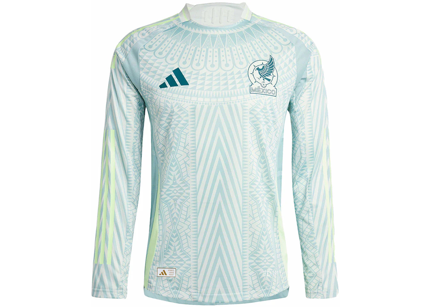 adidas Mexico 24 Long Sleeve Away Authentic Jersey Linen Green