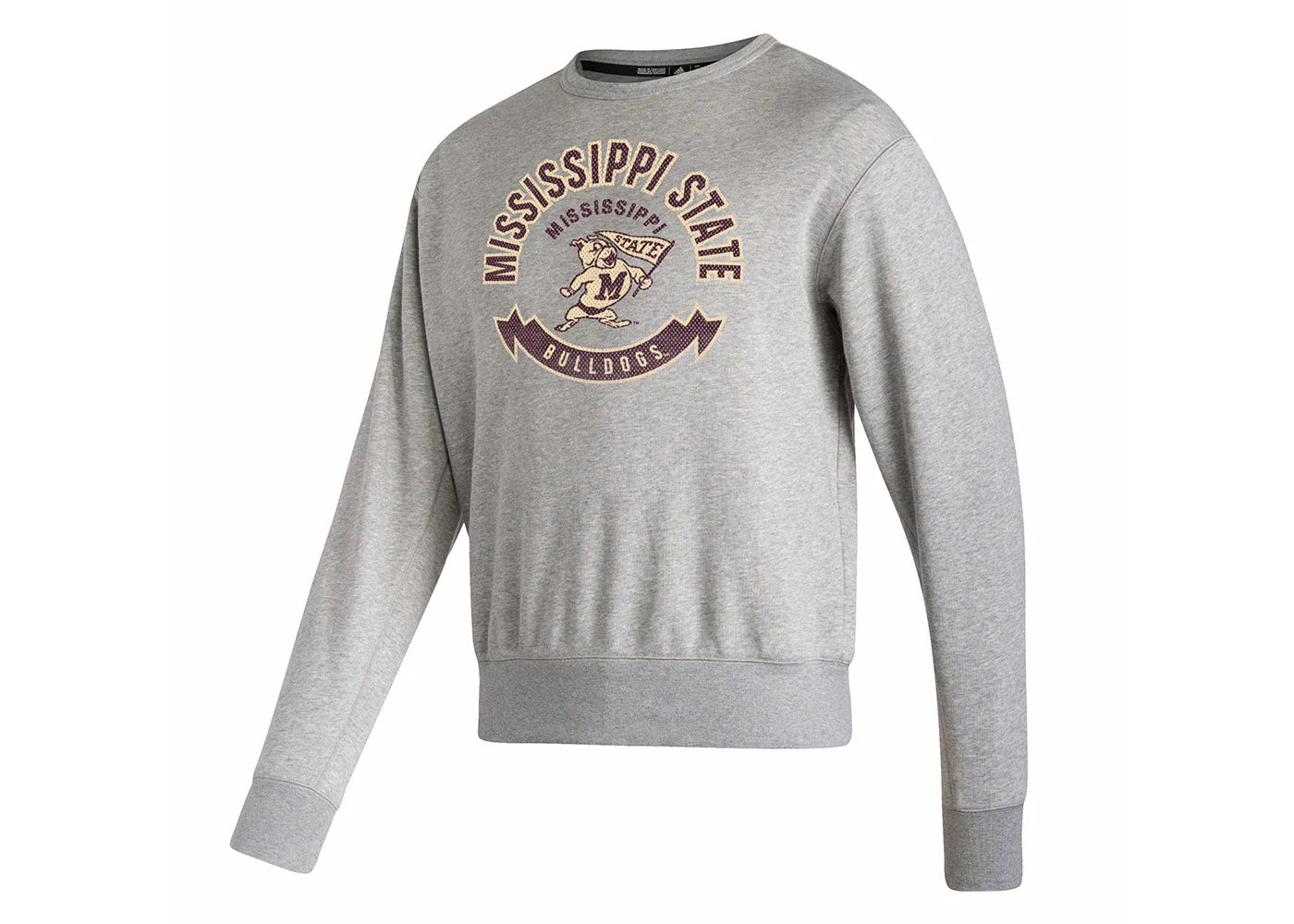adidas Mississippi State Long Sleeve Sweatshirt Medium Grey Heather/White
