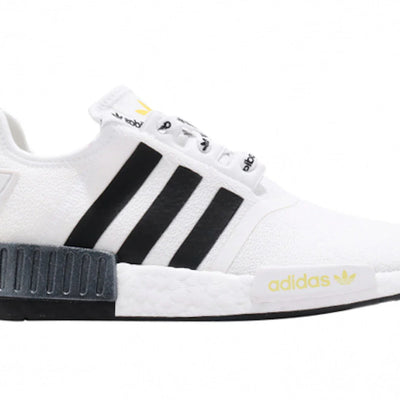 adidas NMD R1 STLT Primeknit White Black Bright Yellow