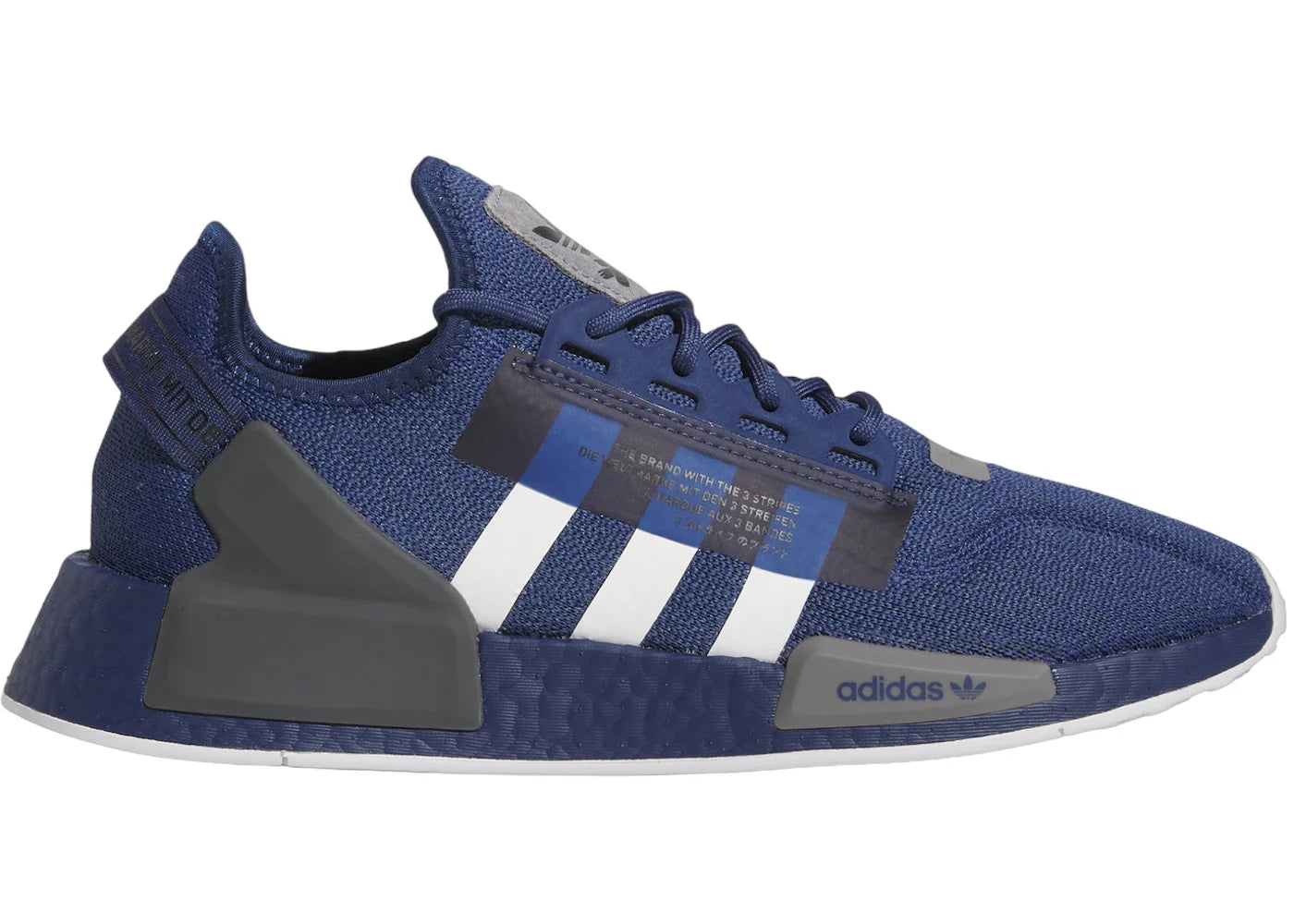 adidas NMD R1 V2 Tech Indigo Cloud White Grey Three