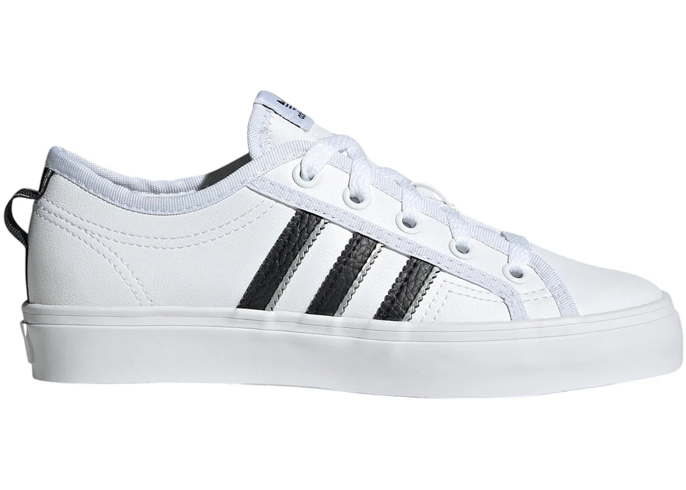 adidas Nizza Lo CL Cloud White Core Black Silver Metallic (GS)