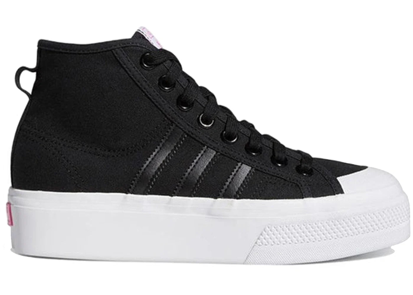 adidas Nizza Platform Mid Black White Pink (Women's)