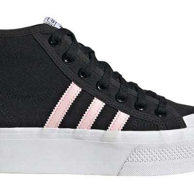 adidas Nizza Platform Mid Core Black Clear Pink Cloud White (GS)