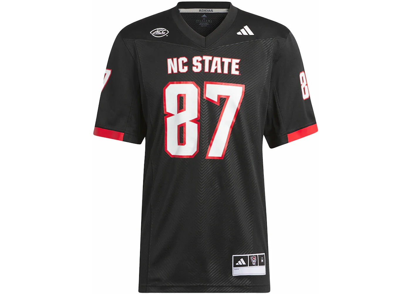 adidas North Carolina State Football Off-Field Ghost Jersey Black