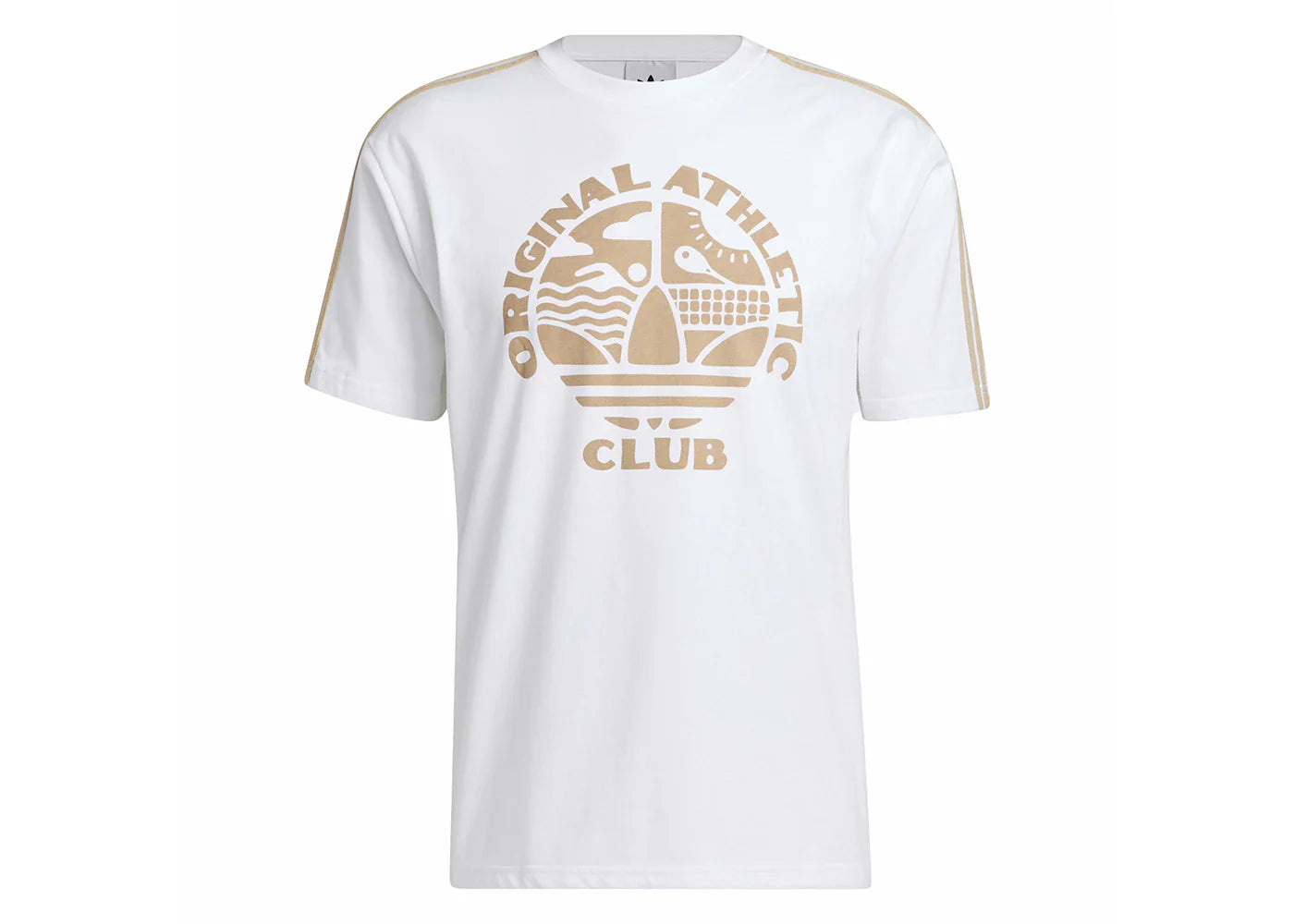 adidas Original Athletic Club 3-Stripes Tee White/Magic Beige