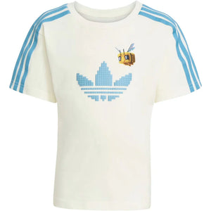 adidas Originals x Minecraft Kids Tee And Short Set Off White/Clear Blue