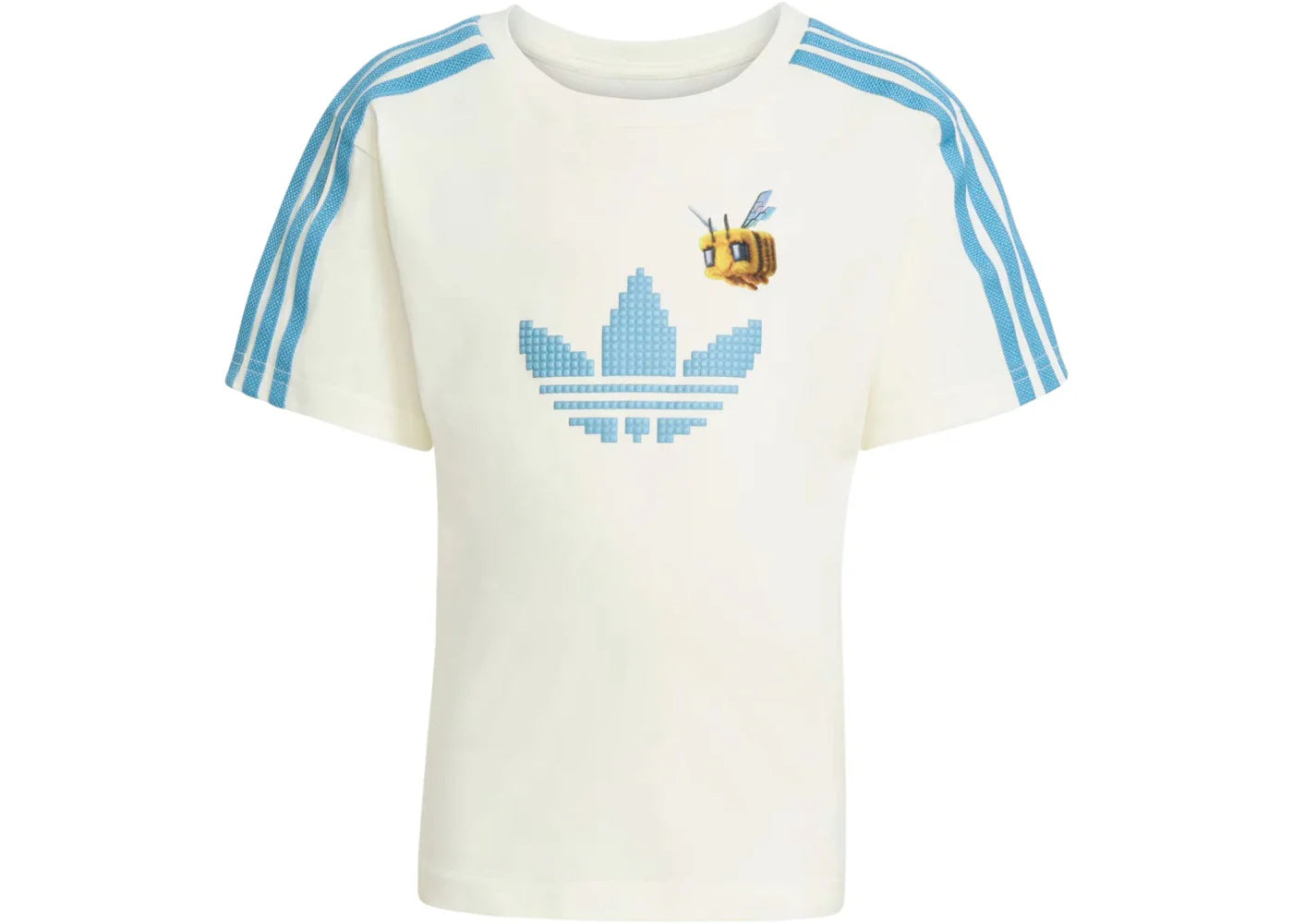 adidas Originals x Minecraft Kids Tee And Short Set Off White/Clear Blue