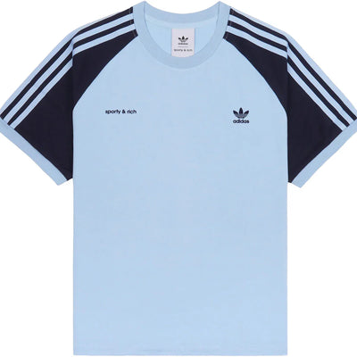 adidas Originals x Sporty & Rich Ringer Tee Baby Blue/Navy