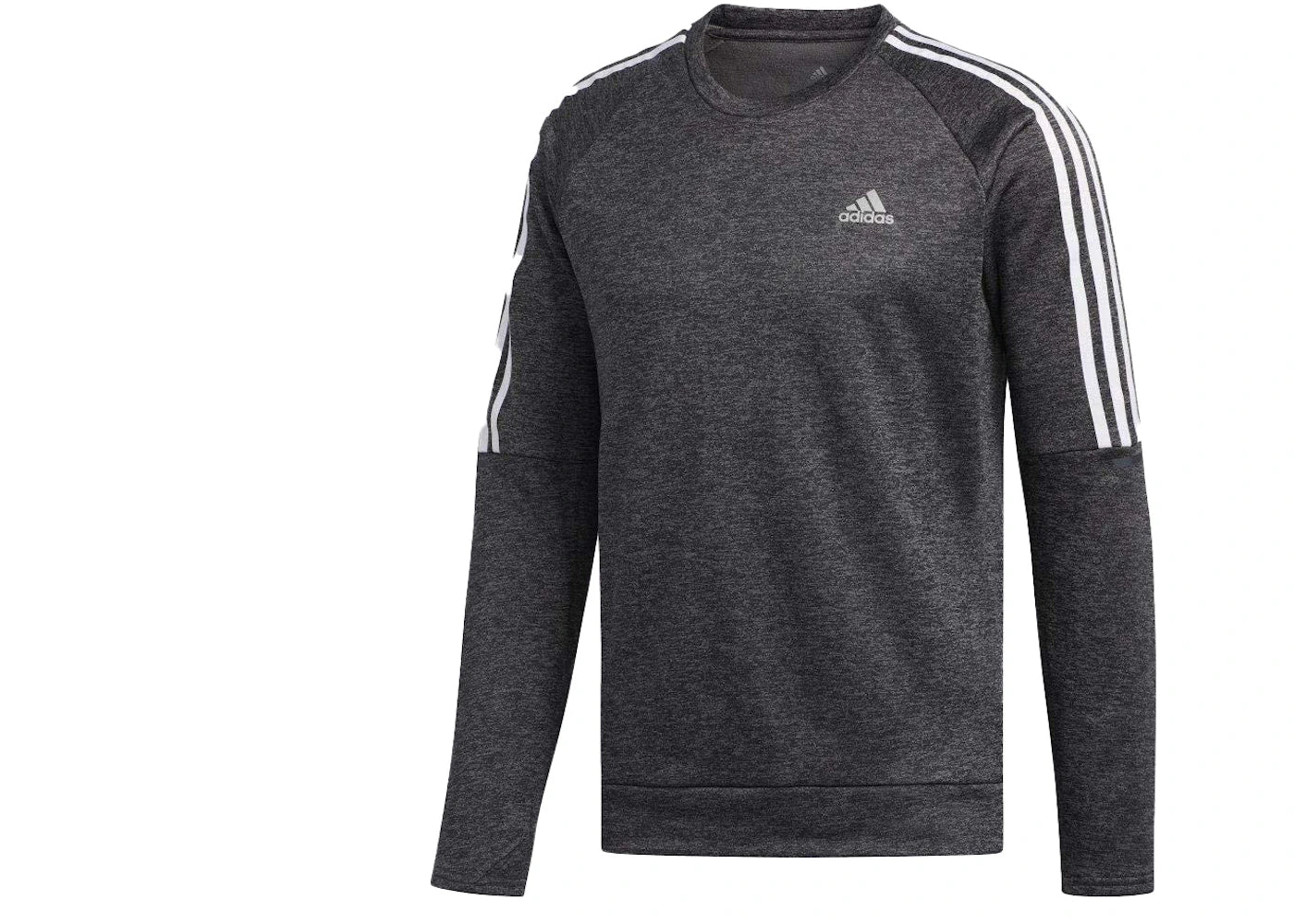 adidas Own The Run 3-Stripes Crew Sweatshirt Grey