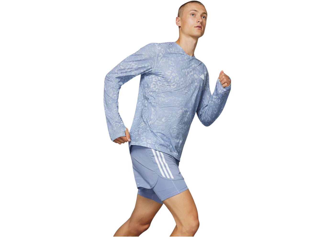 adidas Own The Run Climacool 3-Stripes Long Sleeve Tee Dash Grey/Violet Tone