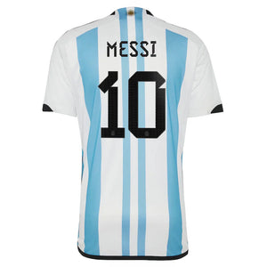 adidas Argentina 23/23 Messi Winners Home Replica Jersey White/Light Blue